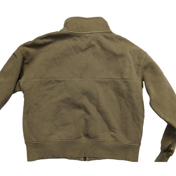 Merrell Scout Zip Up Sweater Women Size XS Beige Relaxed Crop Fit Long Sleeve - Picture 2 of 7